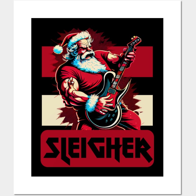 Sleigher, Hail Santa Wall Art by Teessential